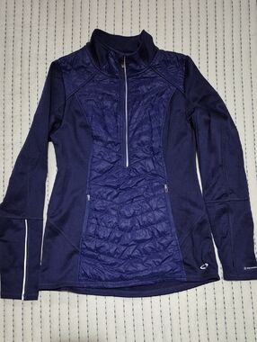 Champion Royal Bluish-purple Quilted Half-Zip Athletic Jacket